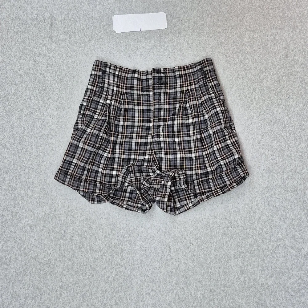 American Eagle Outfitters Women Shorts 10 Black Sleepwear Plaid Pajama Shorts